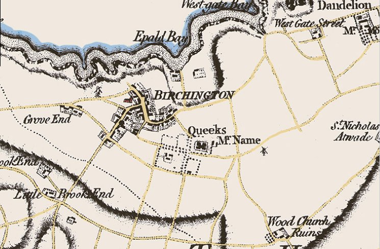 map showing locale of Quex Park